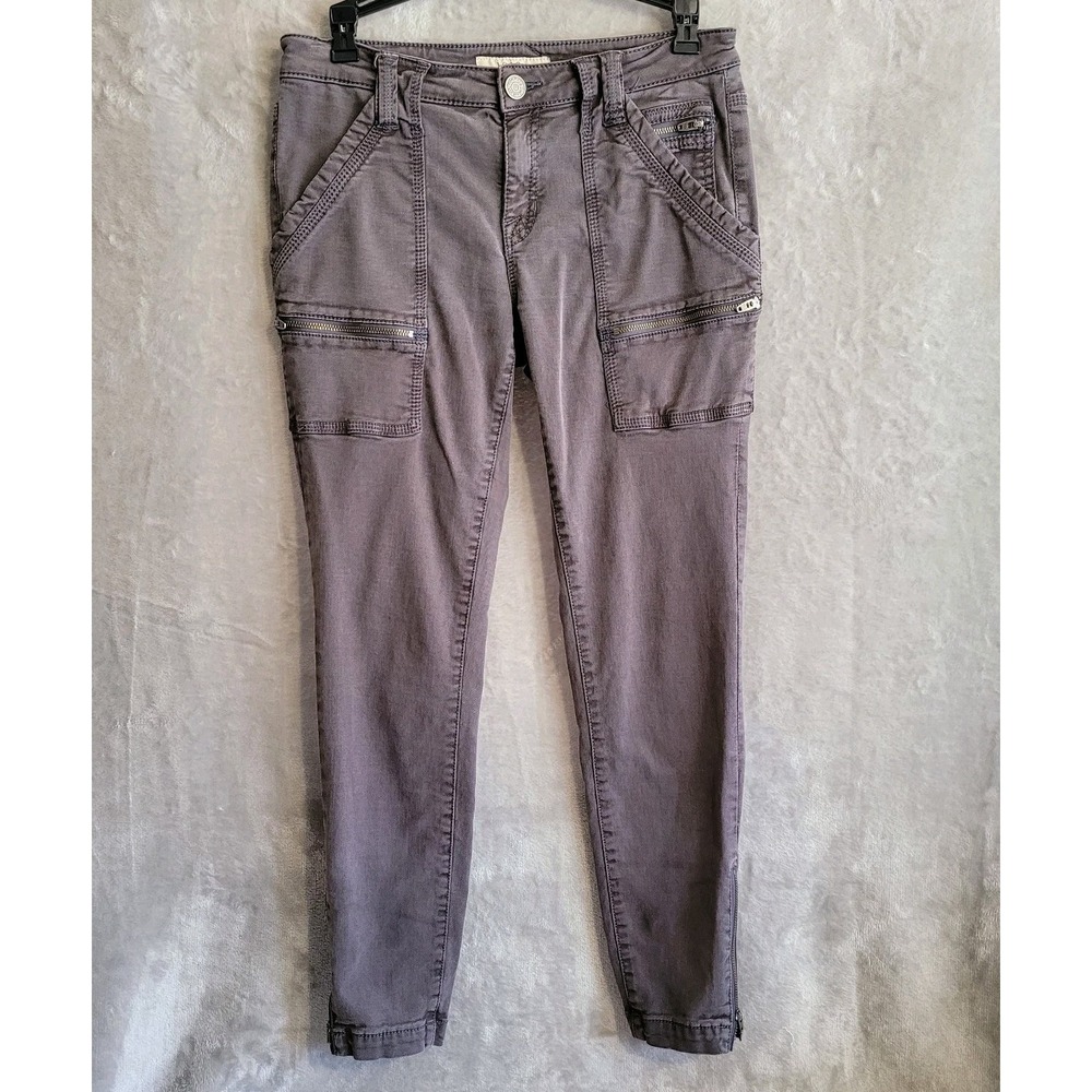 Joie Park Utility Cropped Ankle Skinny Denim Jeans in Gray Size 28